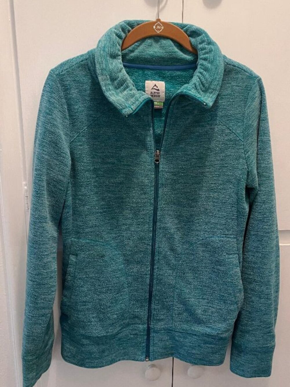 Alpine Design Teal Terry Sweatshirt Jacket Sz S